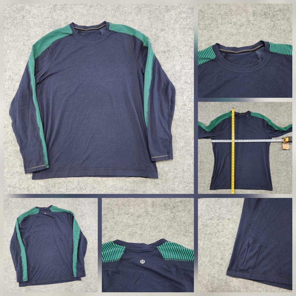 Lululemon Mens M Medium? Velocity Long Sleeve Stretch Athletic Stripe Shirt